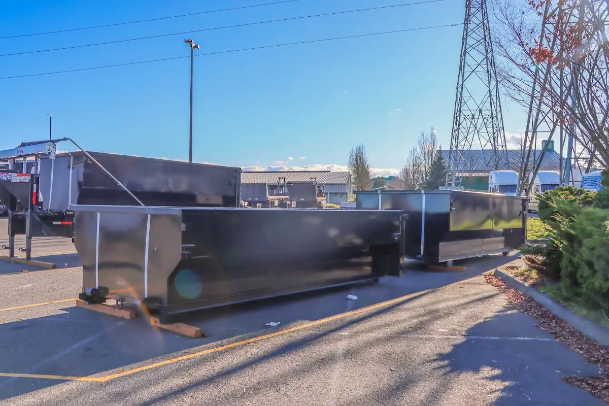Roll-off dumpster ready for waste disposal at job site for Commercial Dumpster Rental in Spring Hill